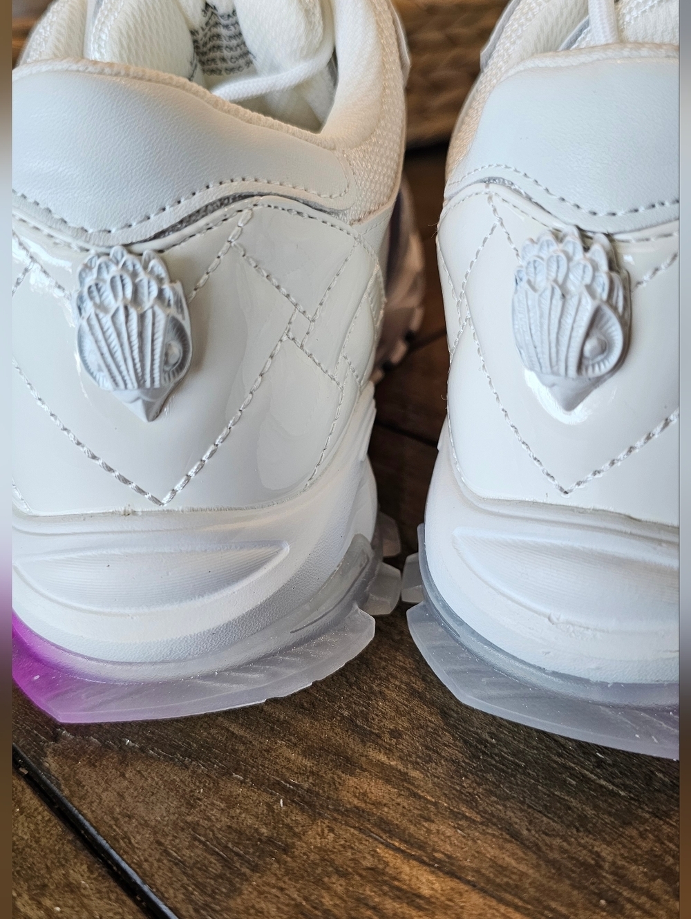 Kurt Geiger White Leather Kids Sneakers/Shoes Colorful Girl's Sz 6 Womens Sz 7 - Picture 7 of 11